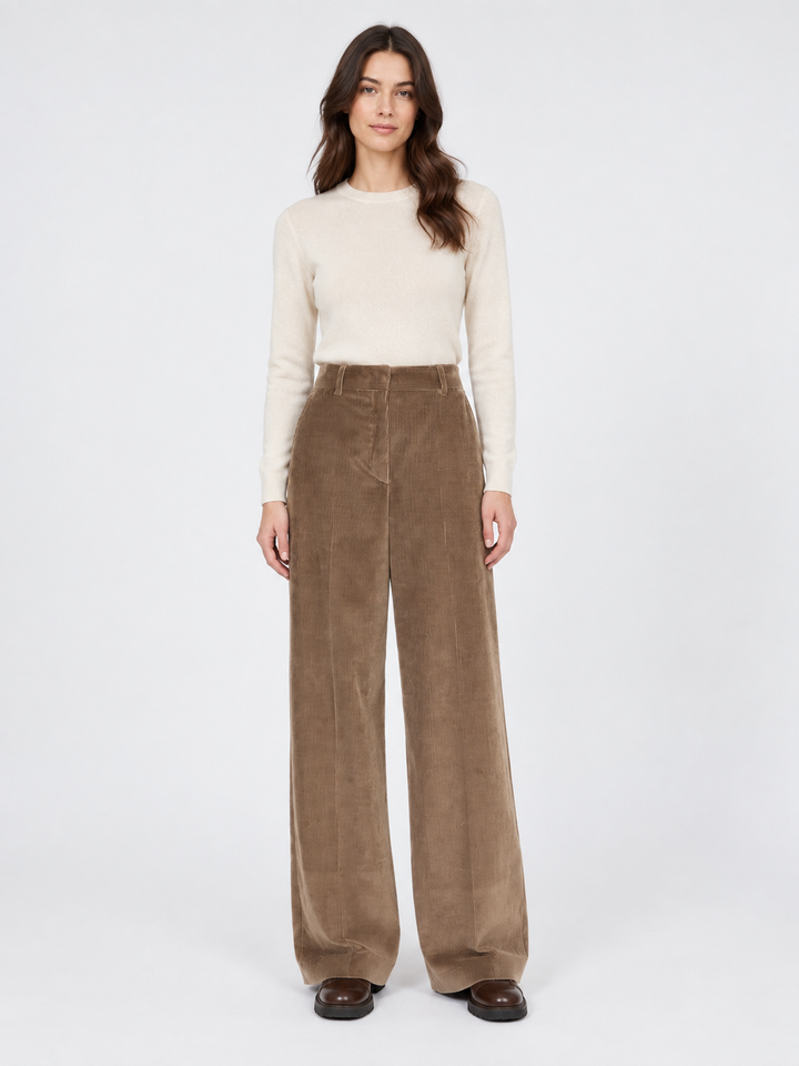 Pantalone ampio in velluto a coste