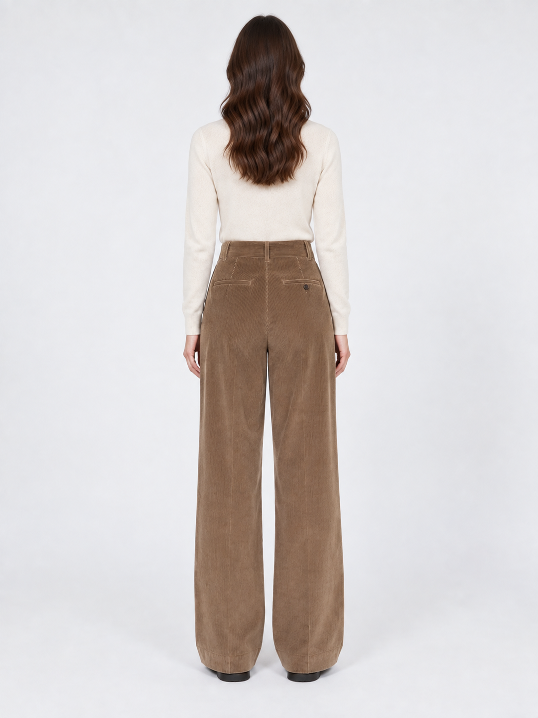 Pantalone ampio in velluto a coste