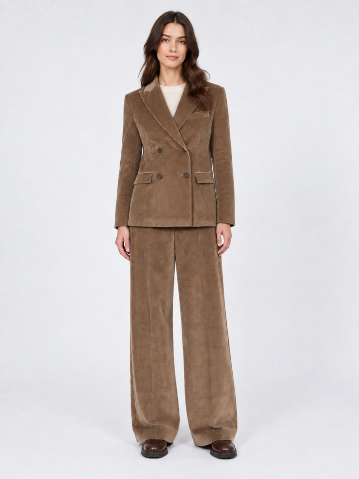 Pantalone ampio in velluto a coste