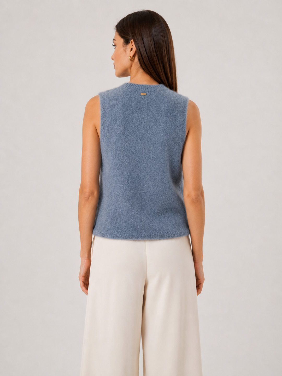 Gilet in Mohair e Lana con Applicazioni Floreali