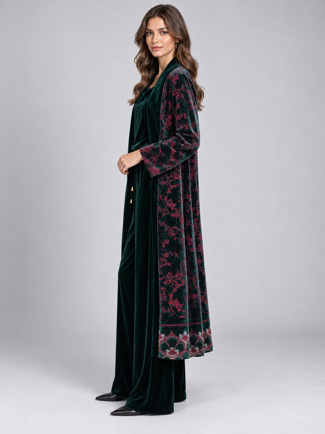 Kimono lungo in velluto