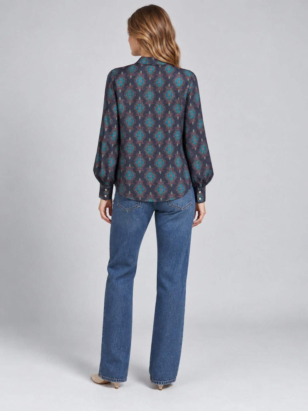 Camicia in viscosa con fiocco