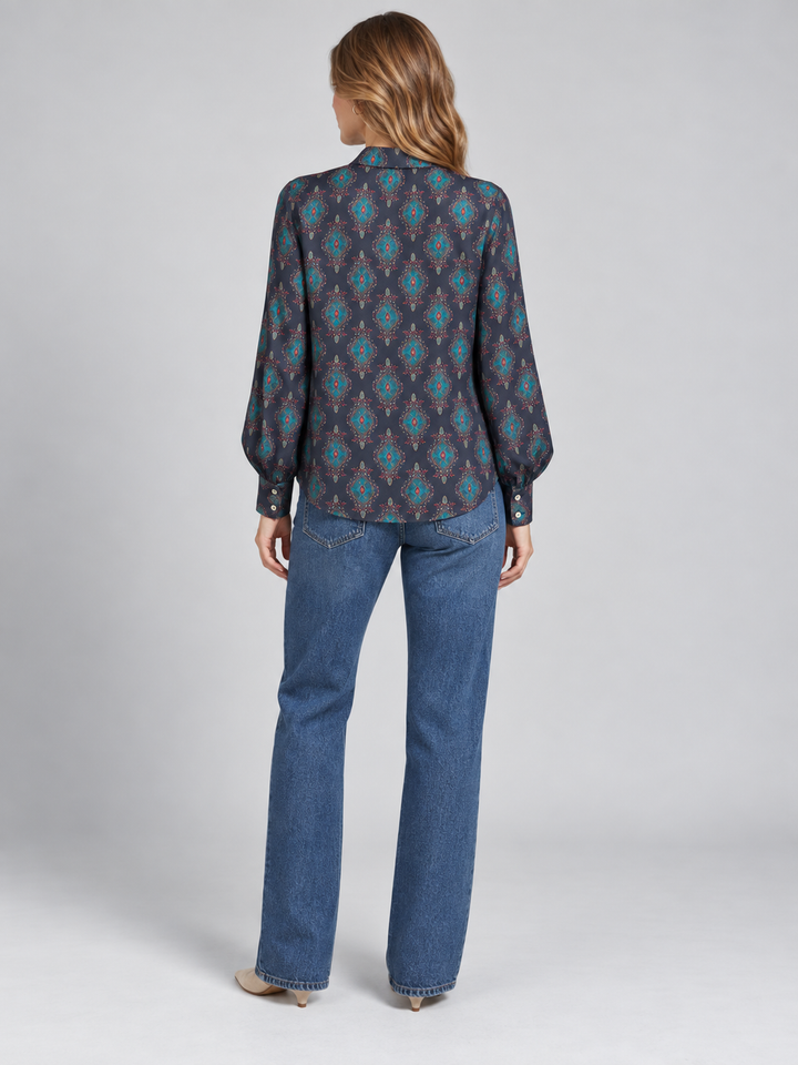 Camicia in viscosa con fiocco