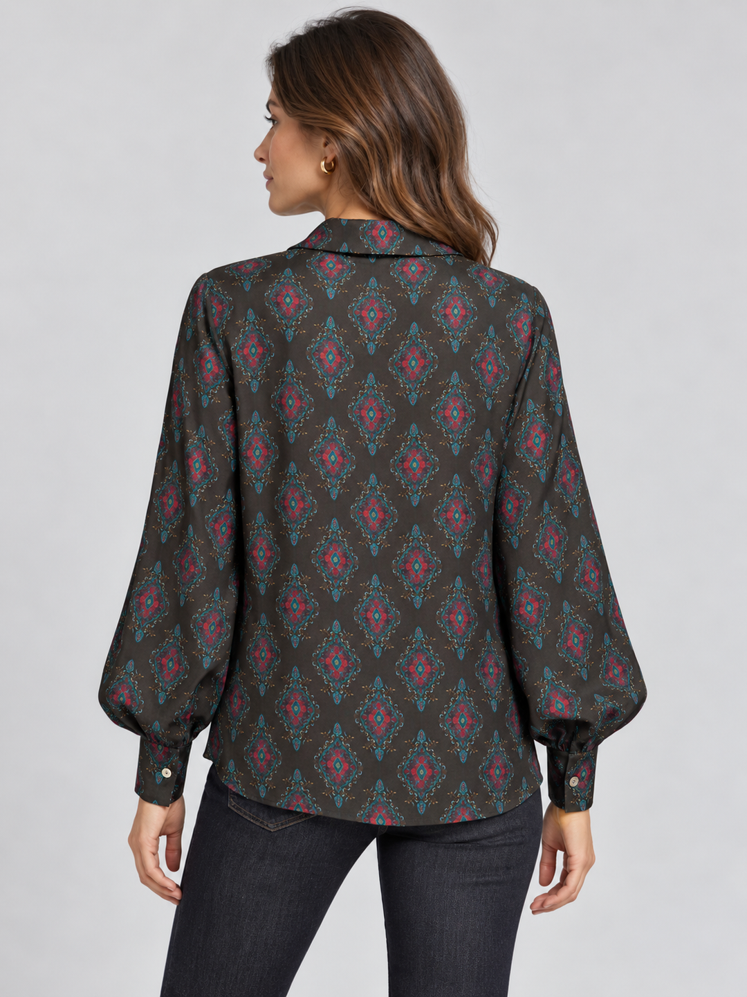 Camicia in viscosa con fiocco