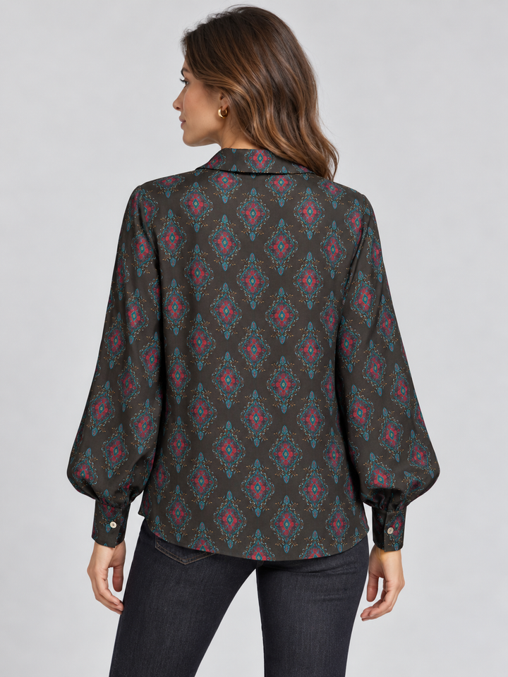 Camicia in viscosa con fiocco