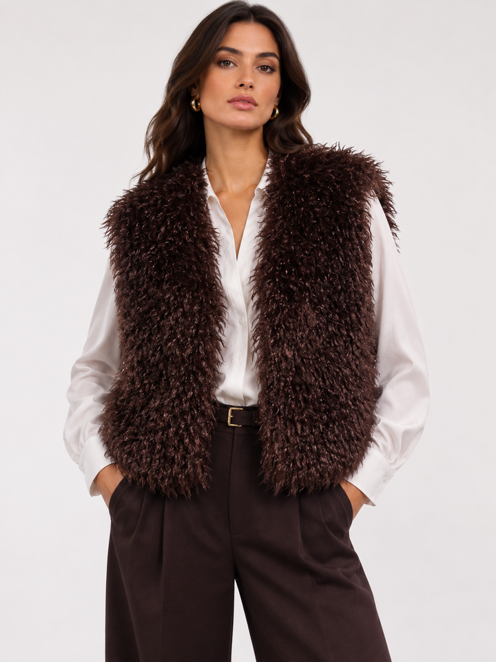 Gilet corto in Eco Pelliccia