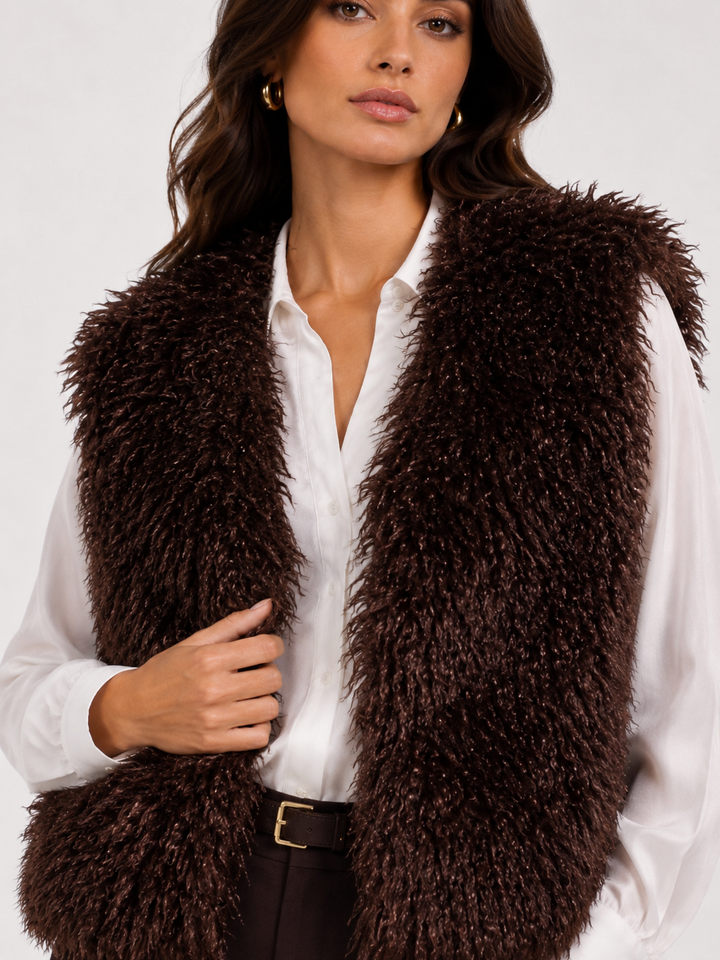 Gilet corto in Eco Pelliccia