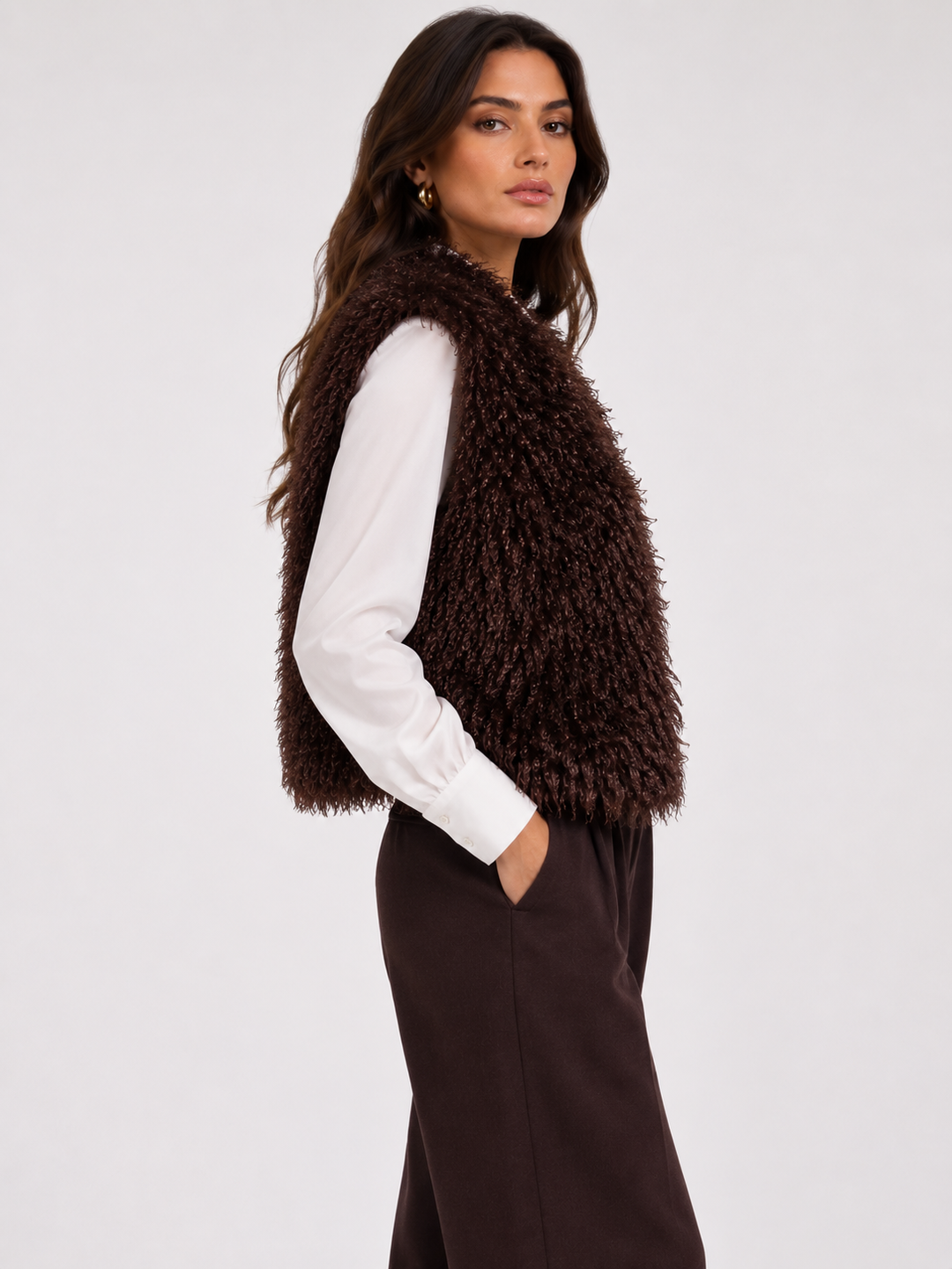 Gilet corto in Eco Pelliccia