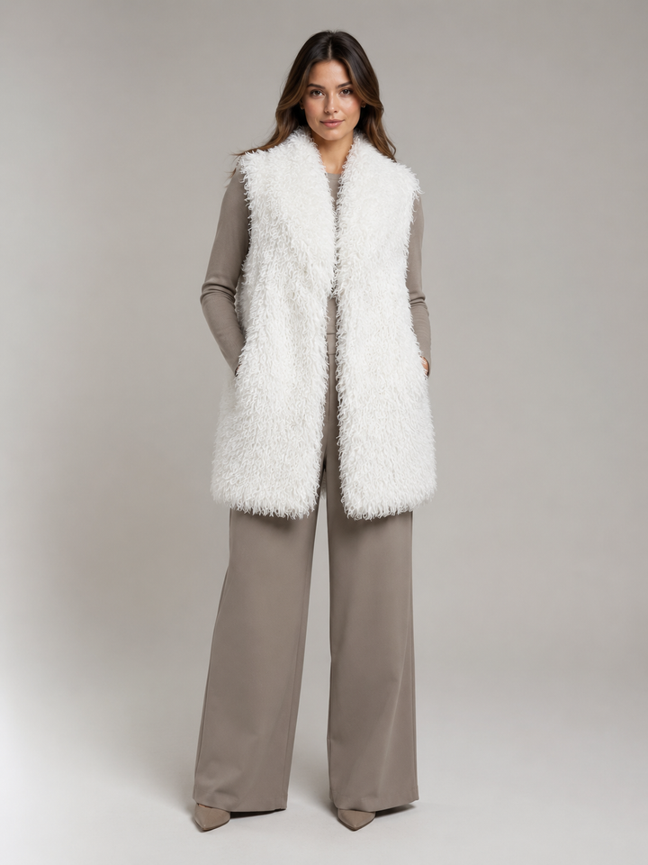 Gilet lungo effetto mongolia