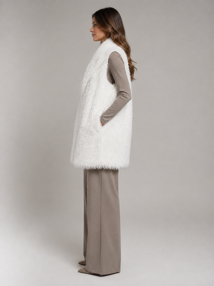Gilet lungo effetto mongolia