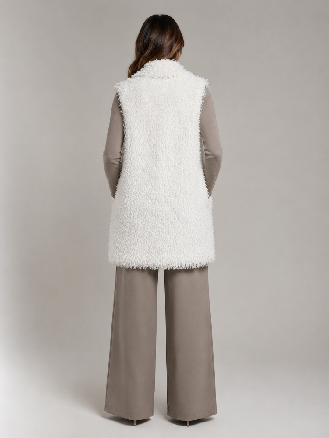 Gilet lungo effetto mongolia
