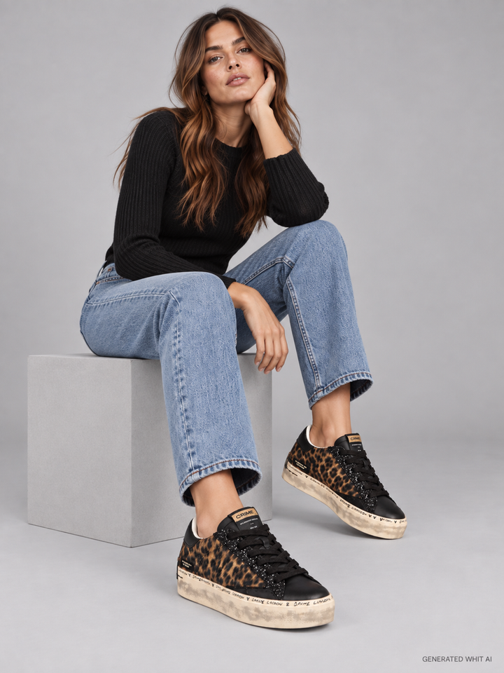 Sneaker distressed platform night roar