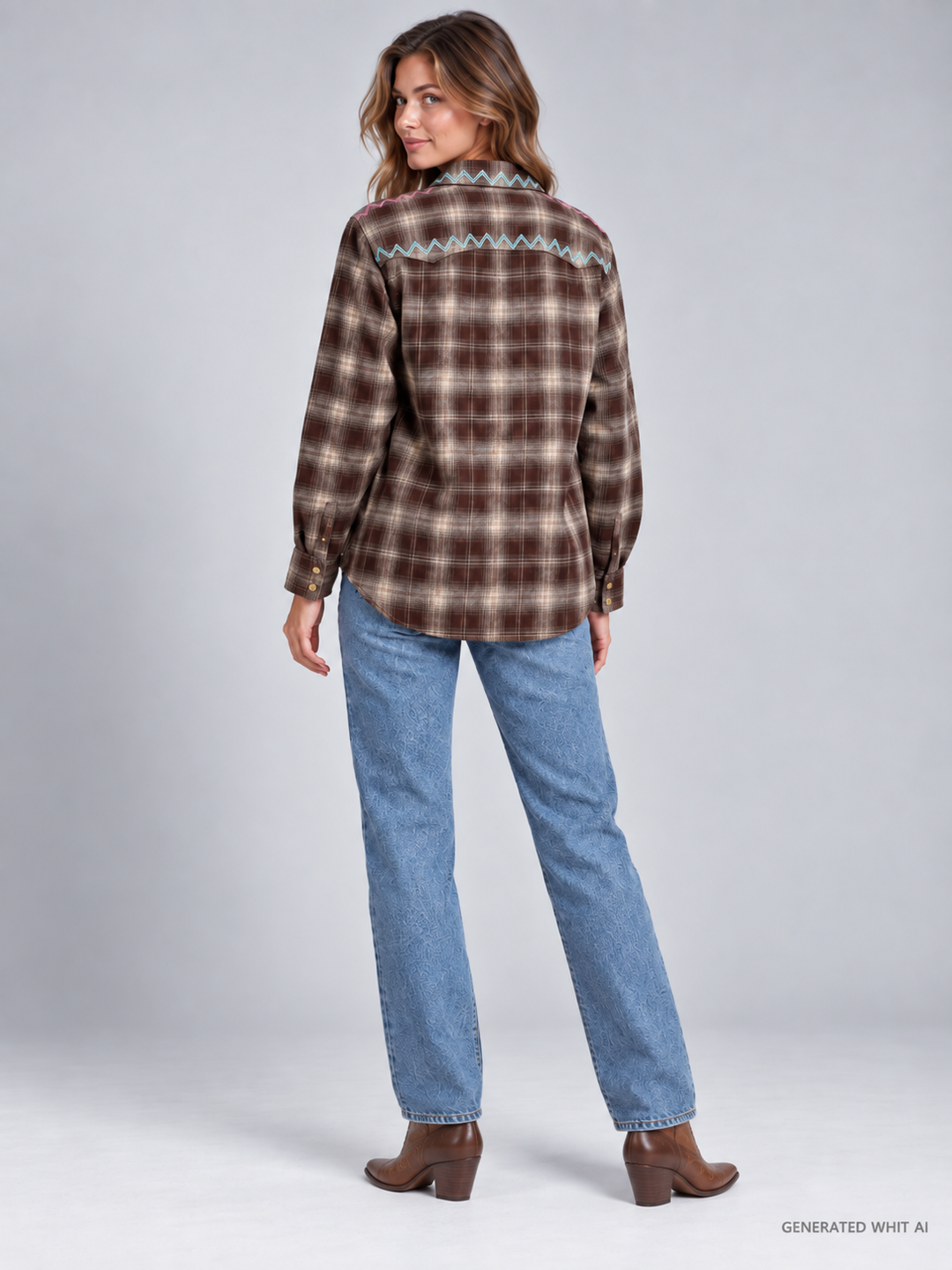 Camicia texana con ricami