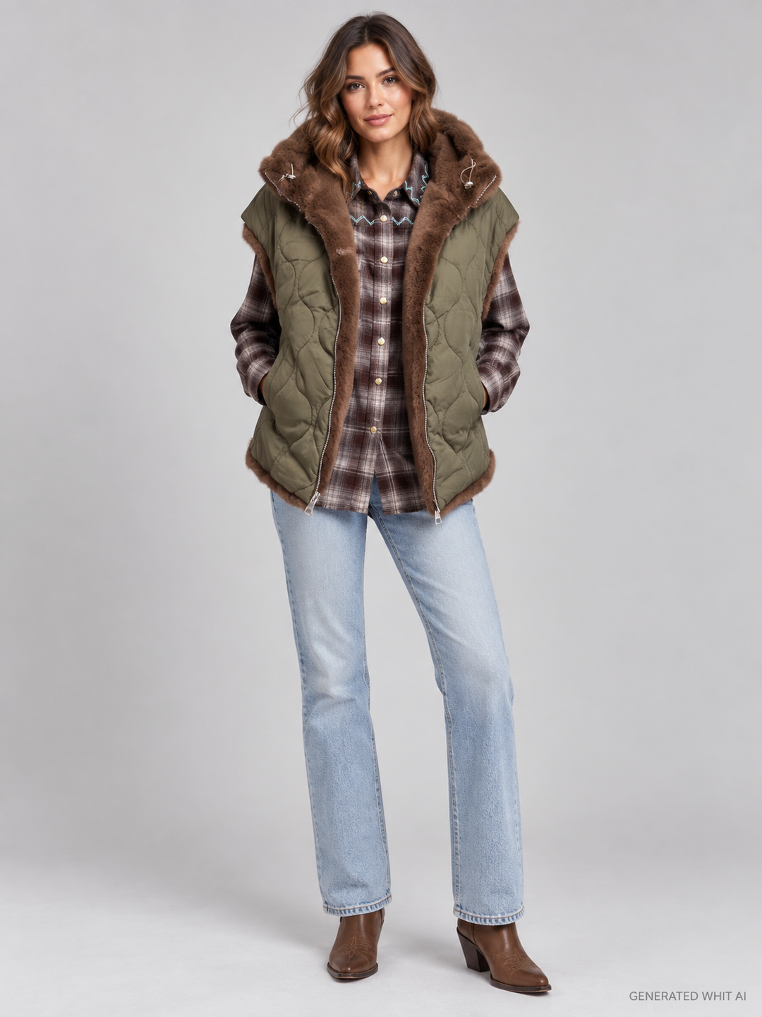 Gilet reversibile in ecopelliccia