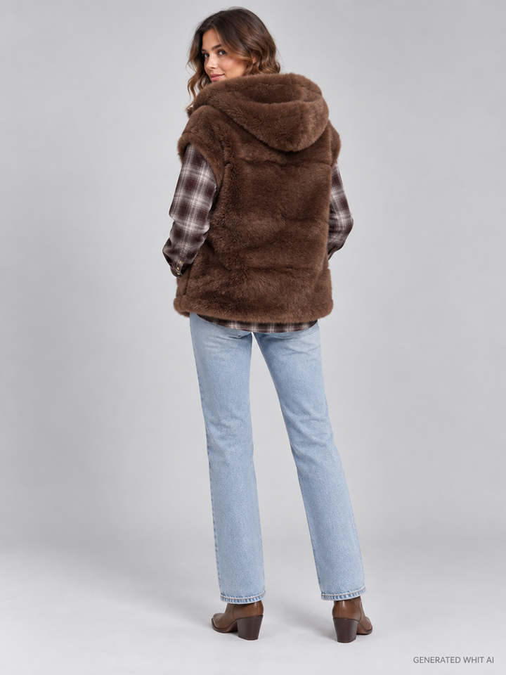 Gilet reversibile in ecopelliccia