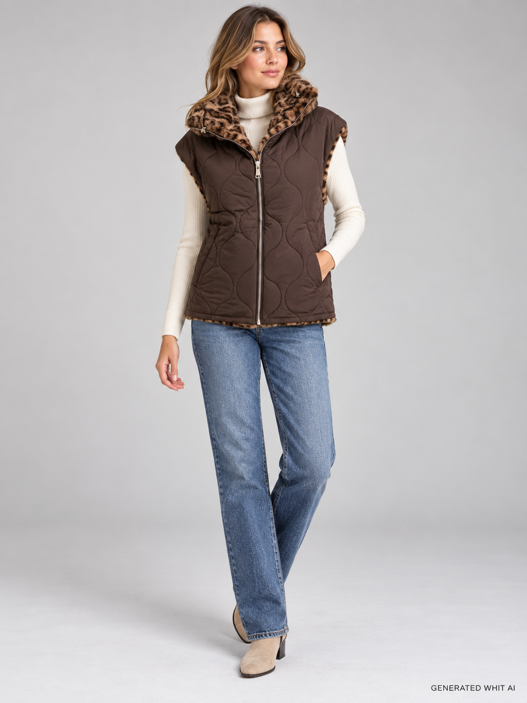 Gilet reversibile in ecopelliccia