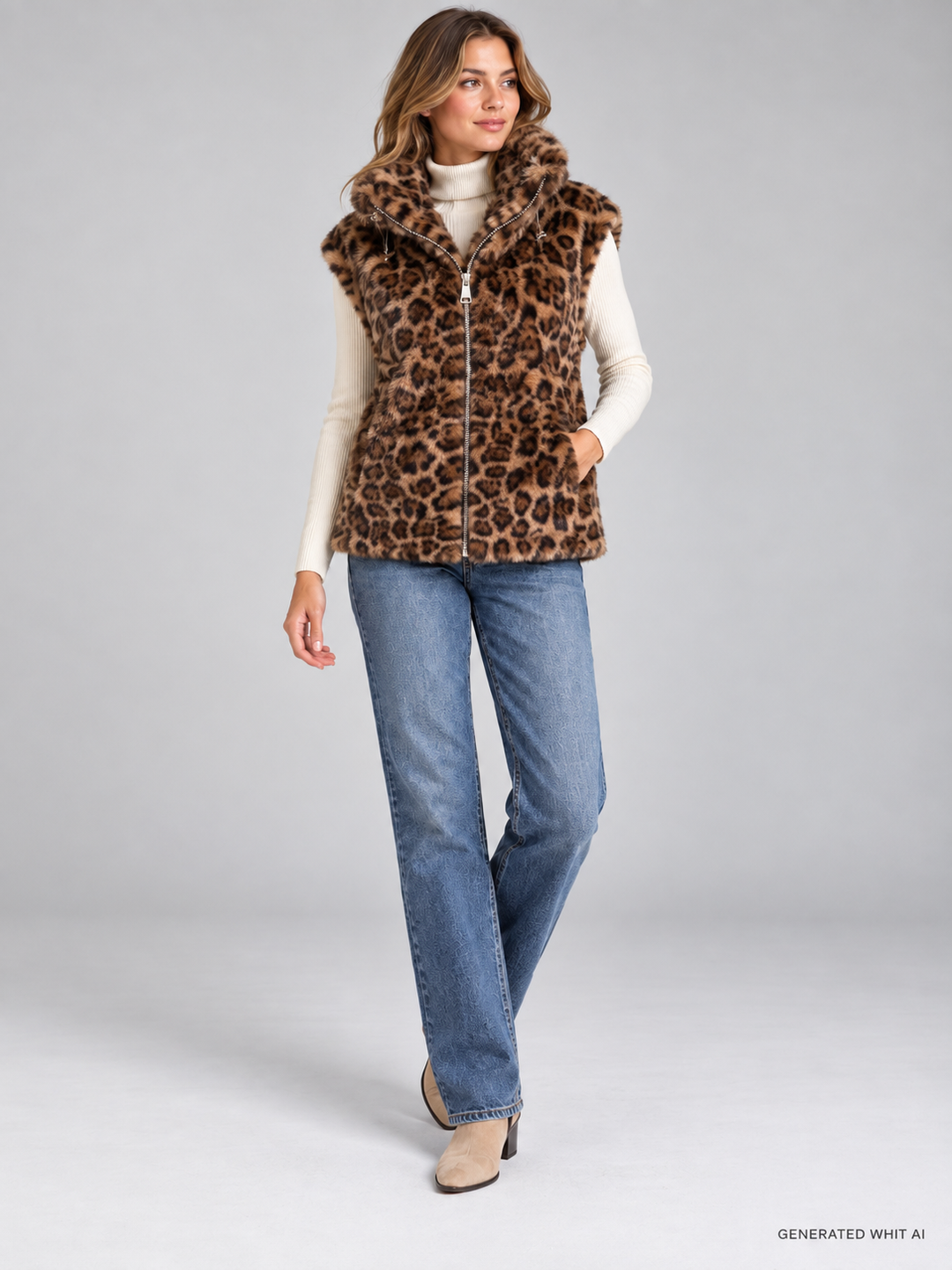 Gilet reversibile in ecopelliccia