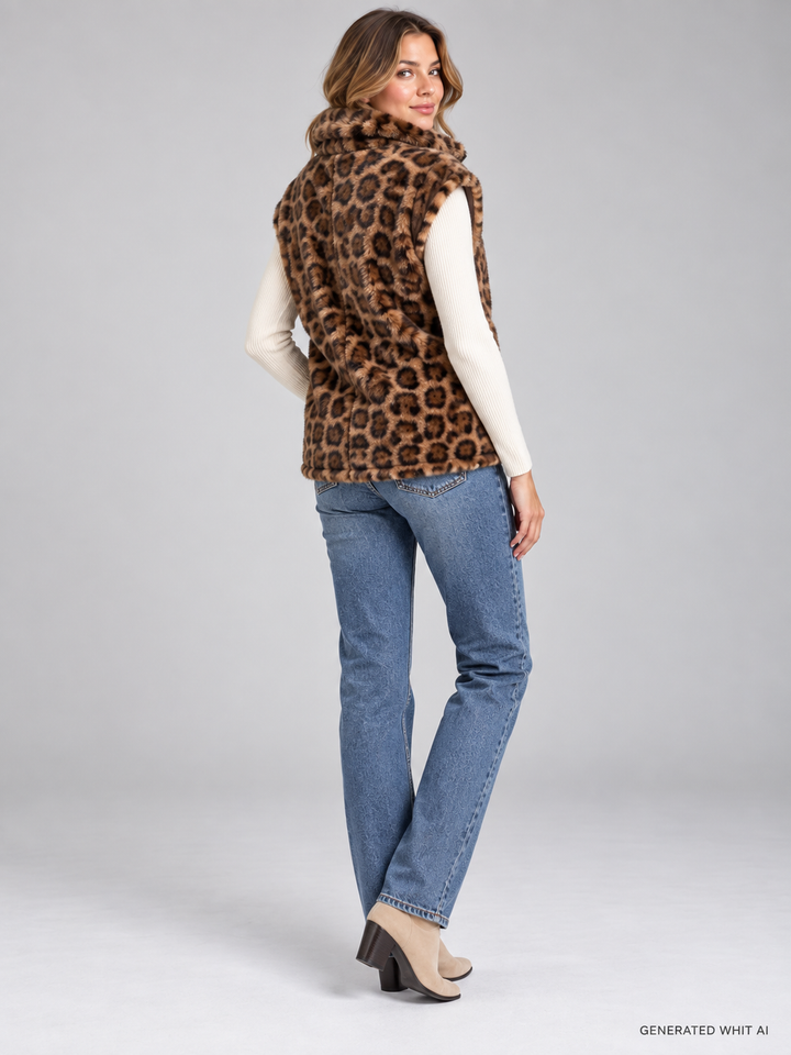 Gilet reversibile in ecopelliccia