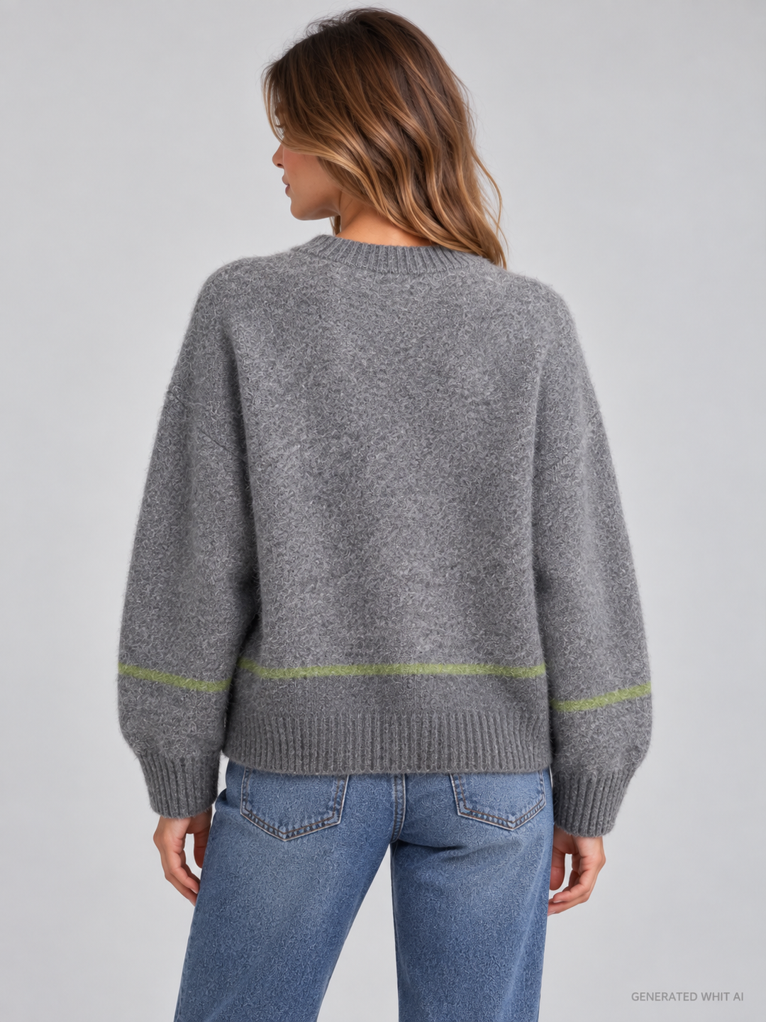 Maglia boxy grigia in lana e cashmere