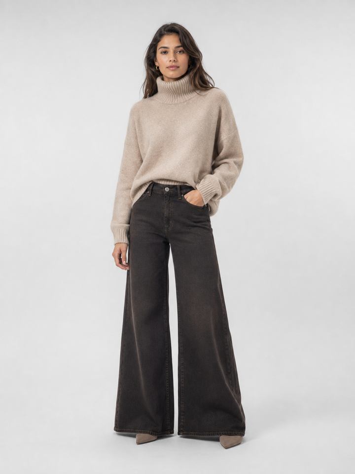 Jeans high waist wide leg