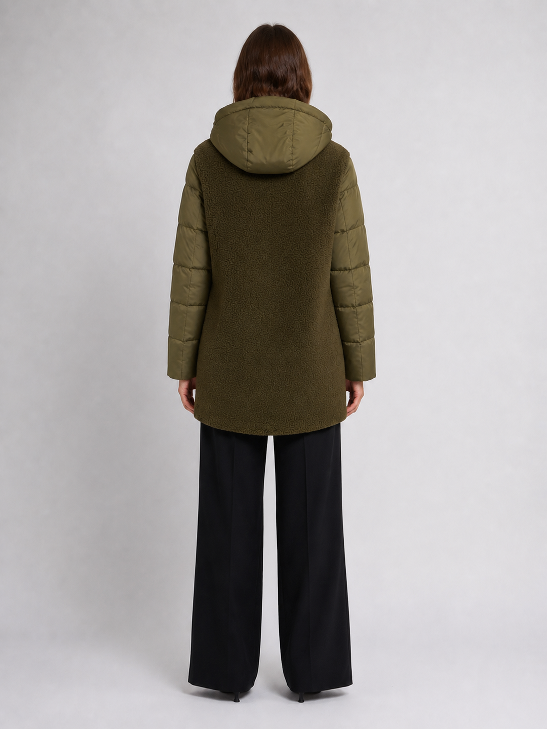 Cappotto in Teddy e Nylon Trapuntato