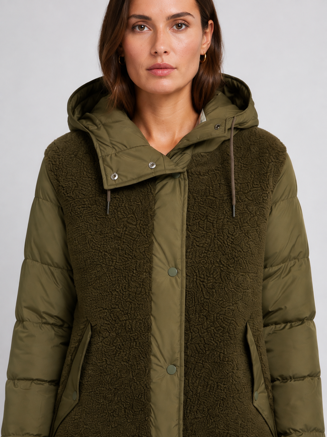 Cappotto in Teddy e Nylon Trapuntato