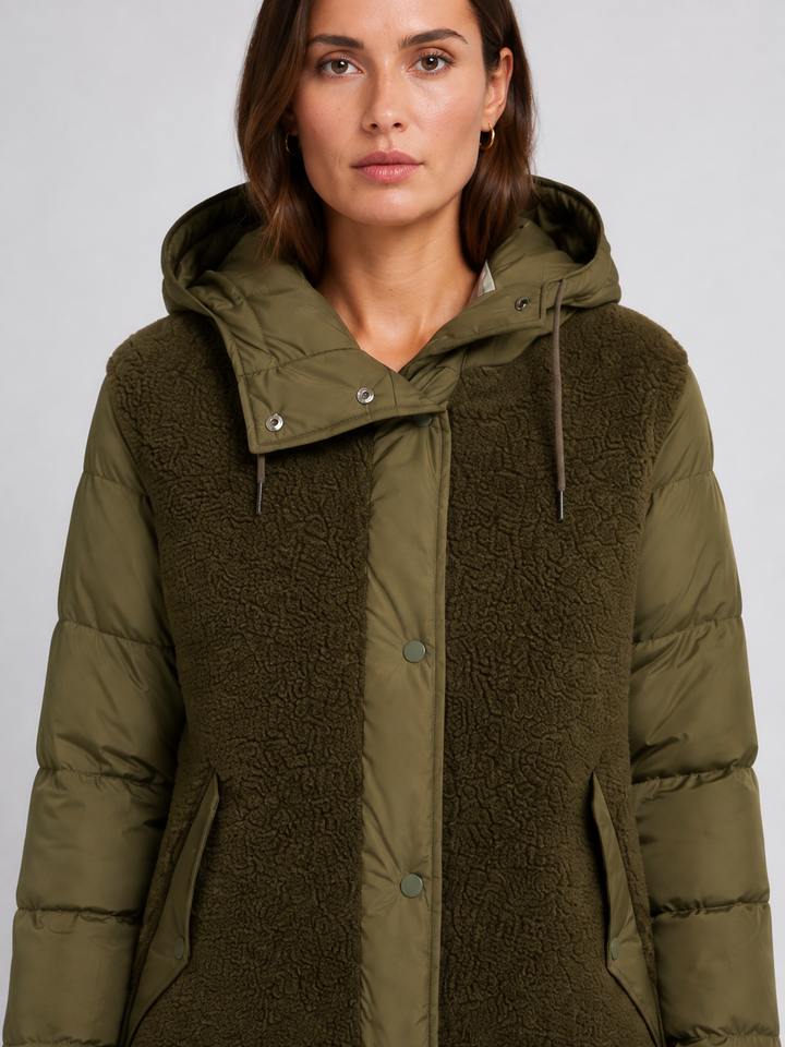 Cappotto in Teddy e Nylon Trapuntato
