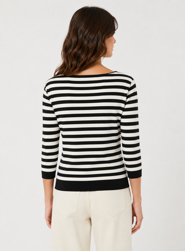 Maglia in filato rasato di viscosa a righe