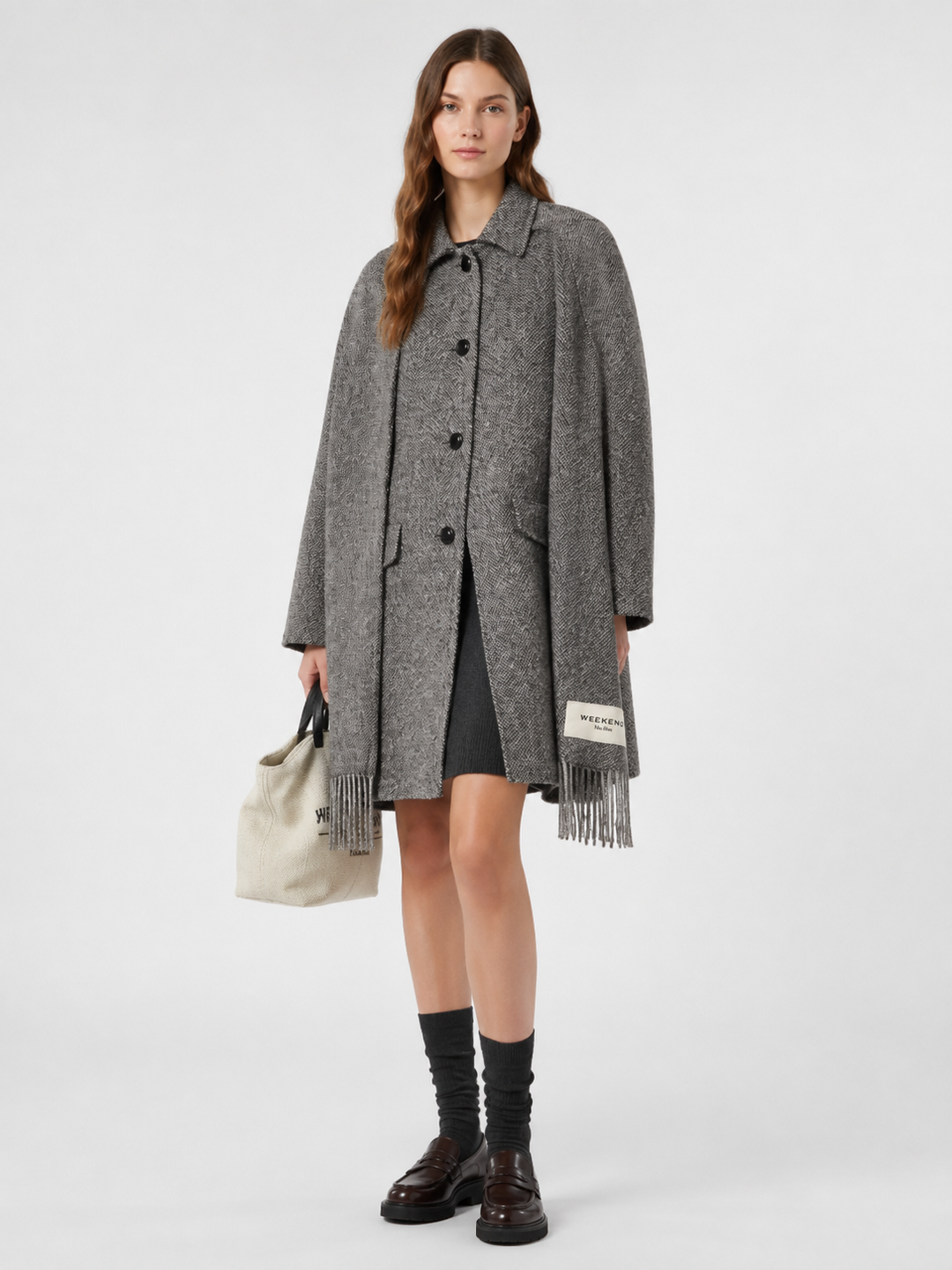 Cappotto in tweed di mista lana