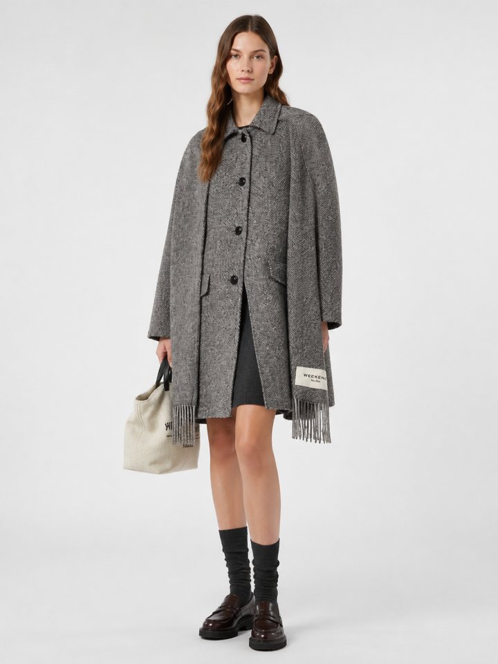 Cappotto in tweed di mista lana