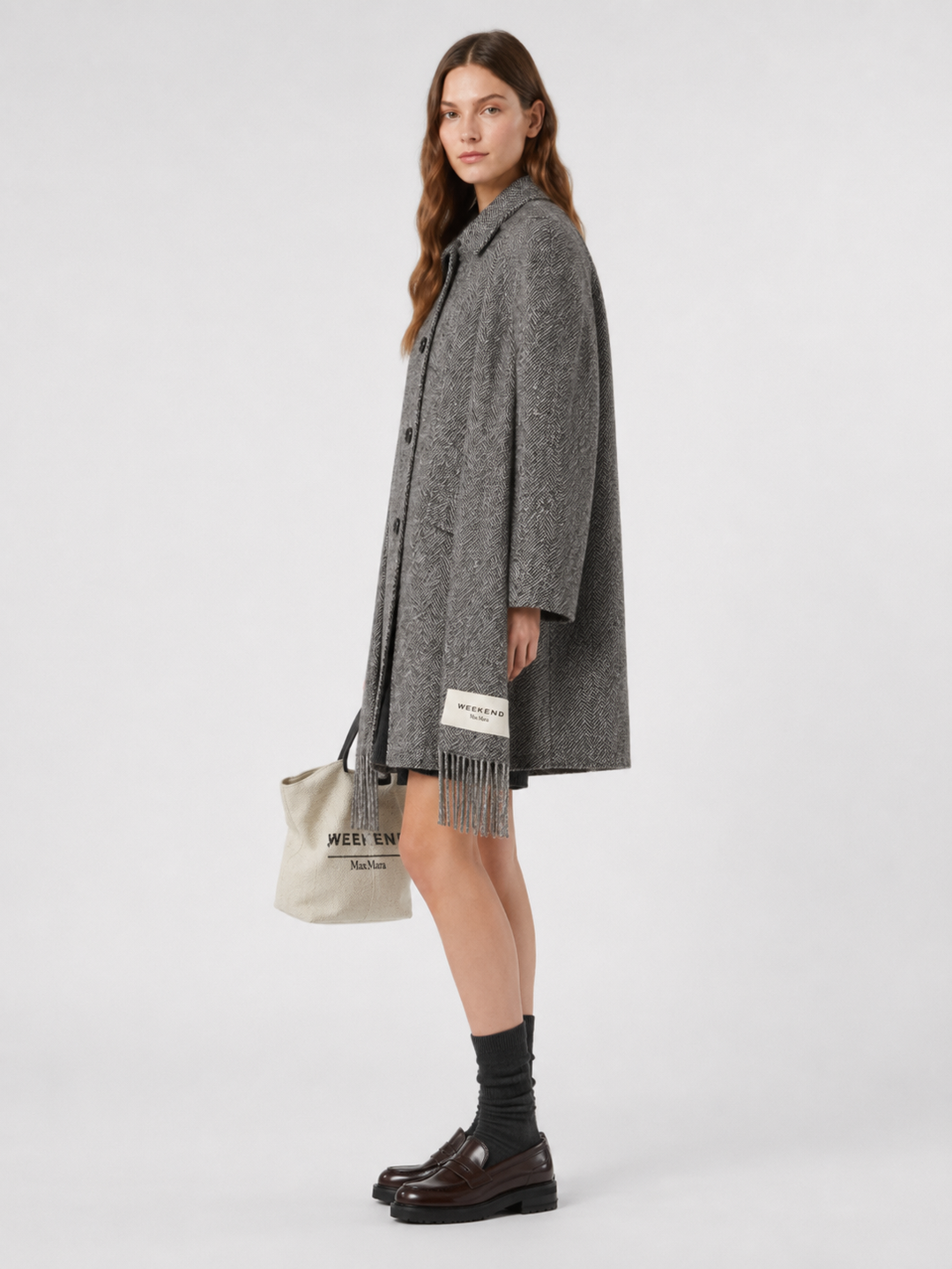 Cappotto in tweed di mista lana