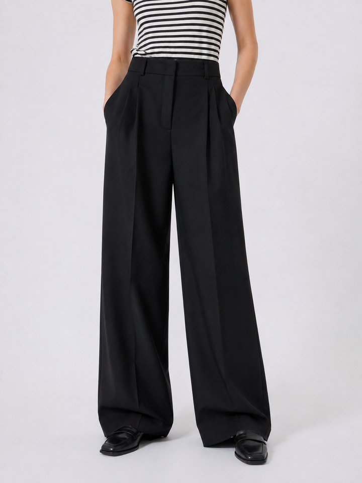 Pantaloni Wide Leg in Pura Lana