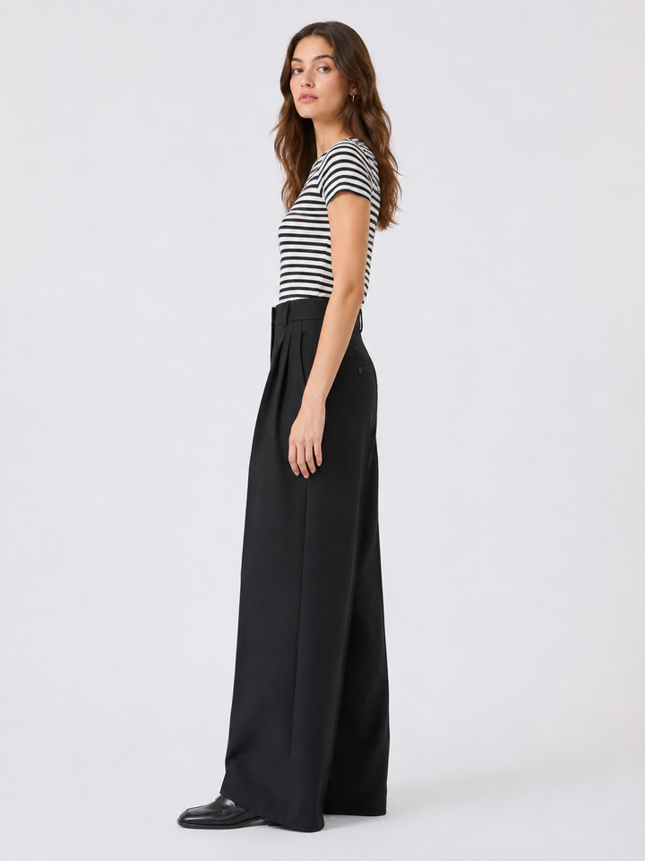 Pantaloni Wide Leg in Pura Lana
