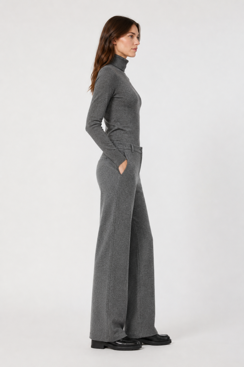 Pantalone in Jersey Micro Jacquard