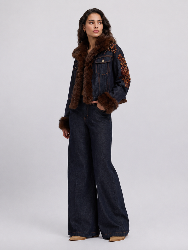 Giacca in denim con ricami