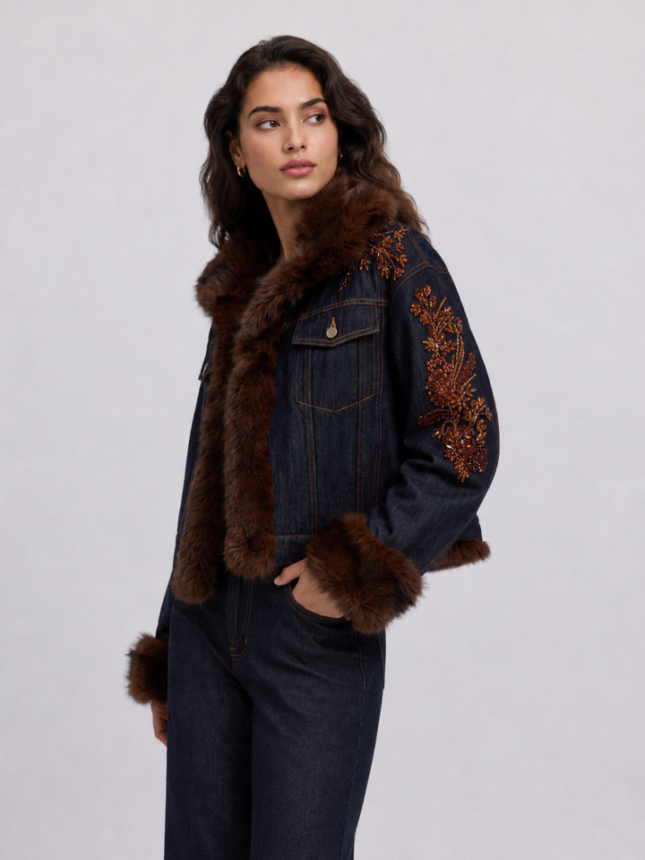 Giacca in denim con ricami