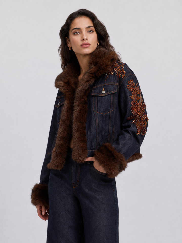 Giacca in denim con ricami