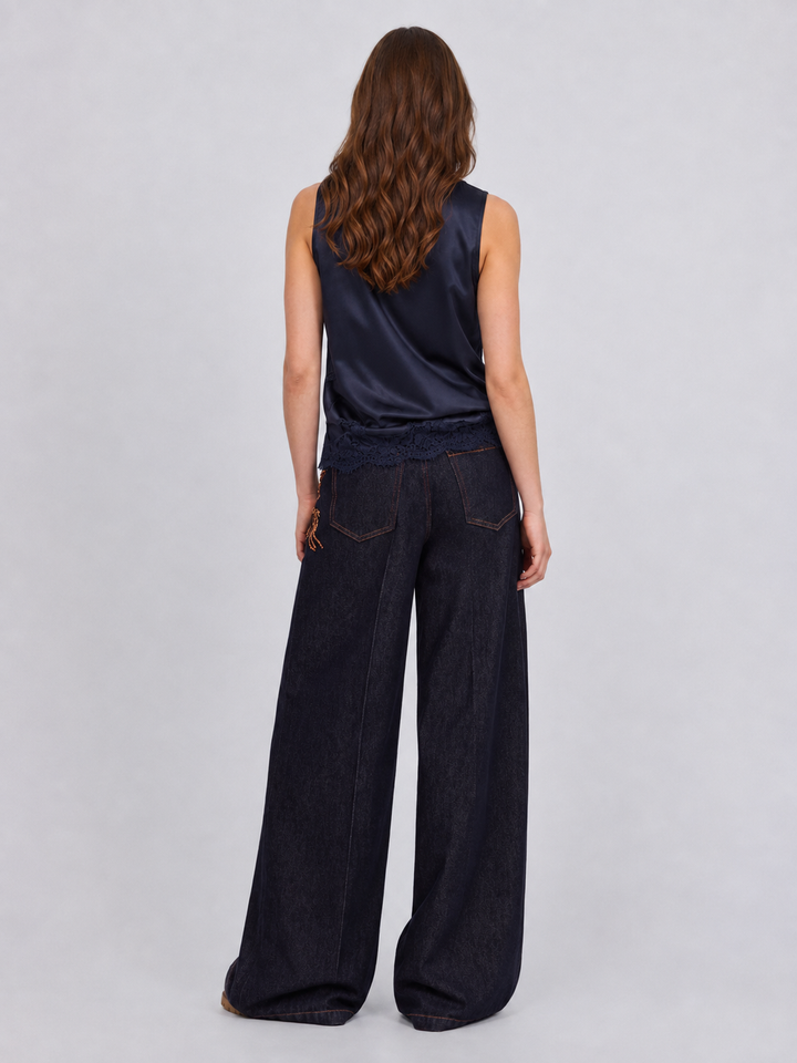 Jeans flare con ricami