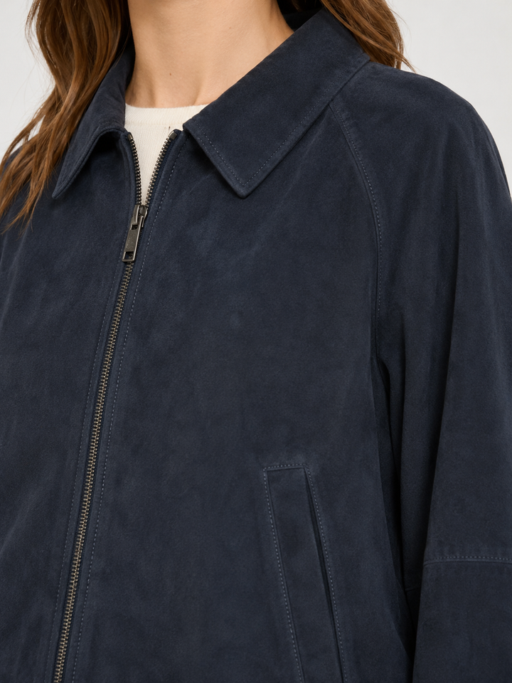 Giacca in suede blu