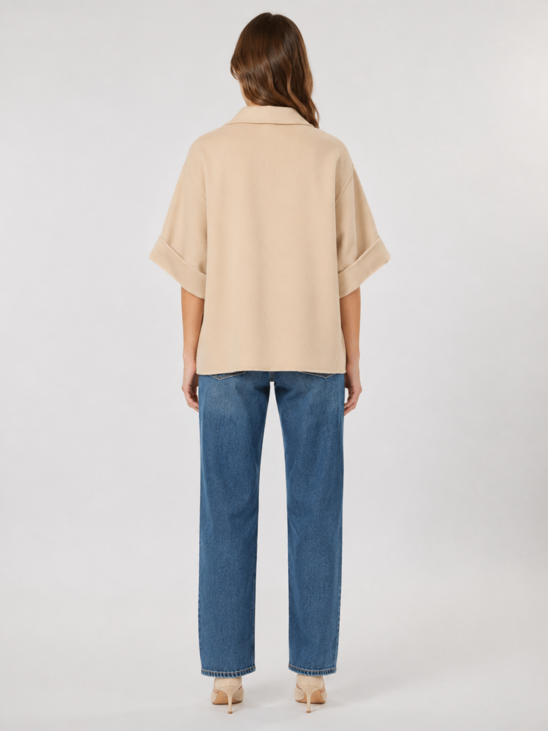 Cappotto corto doppiopetto in lana