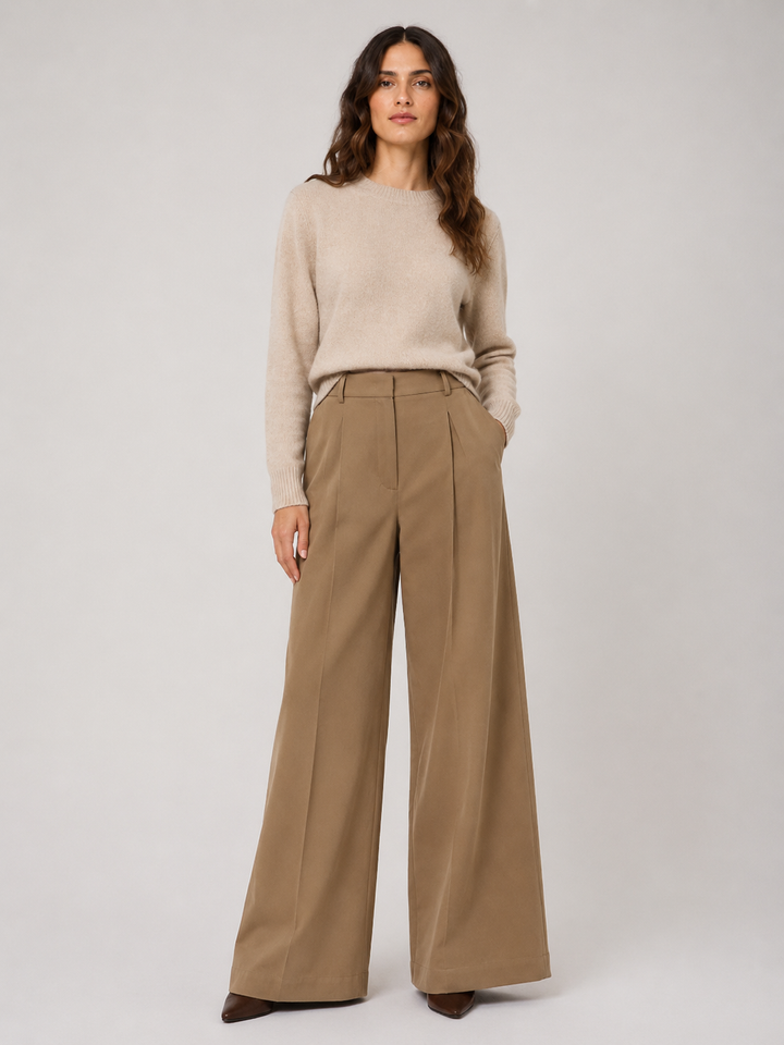 Pantaloni ampi in drill di cotone