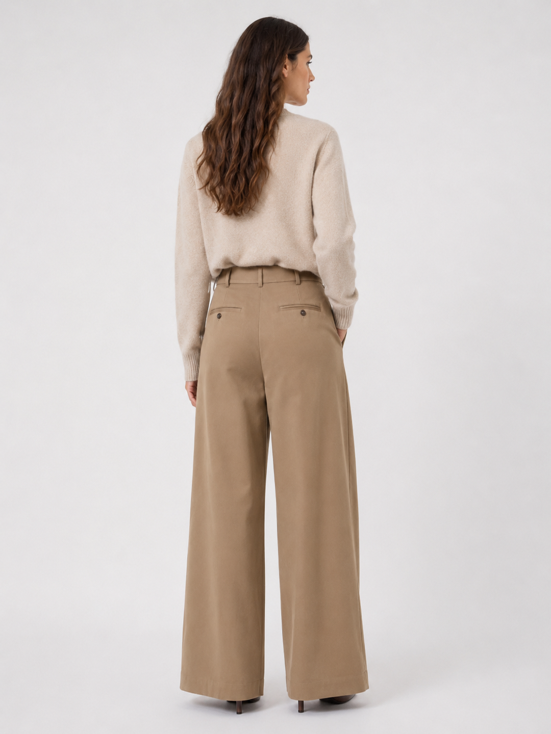 Pantaloni ampi in drill di cotone