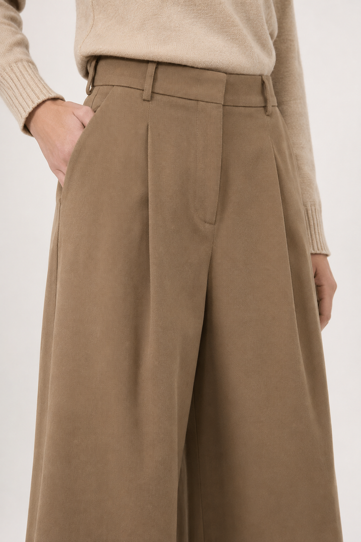 Pantaloni ampi in drill di cotone