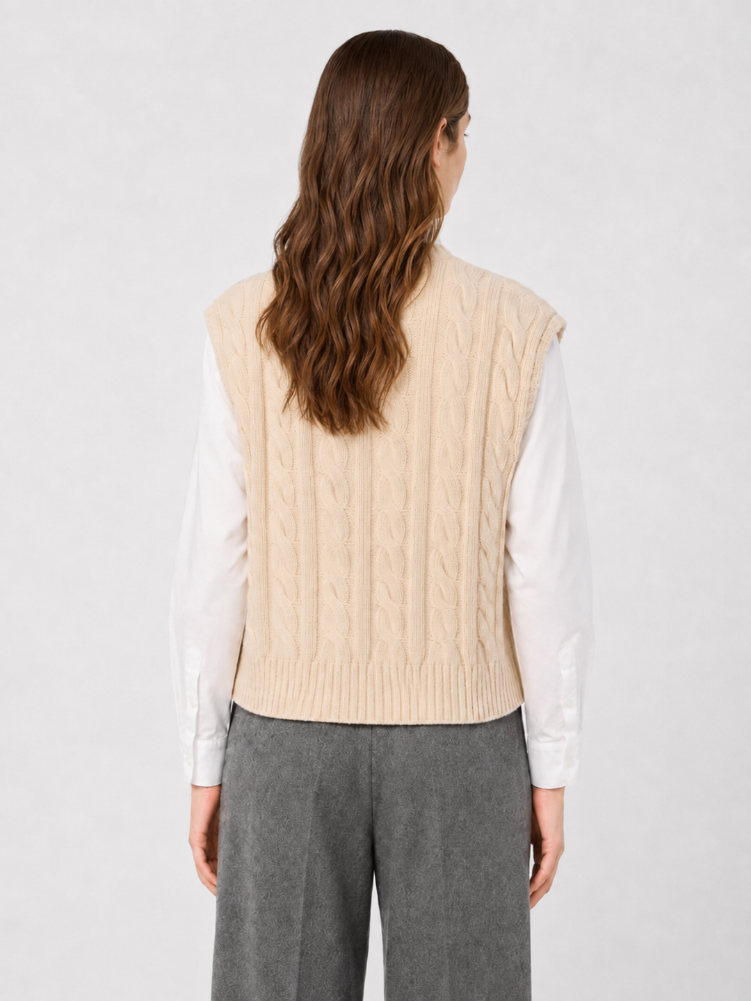 Gilet in lana a trecce