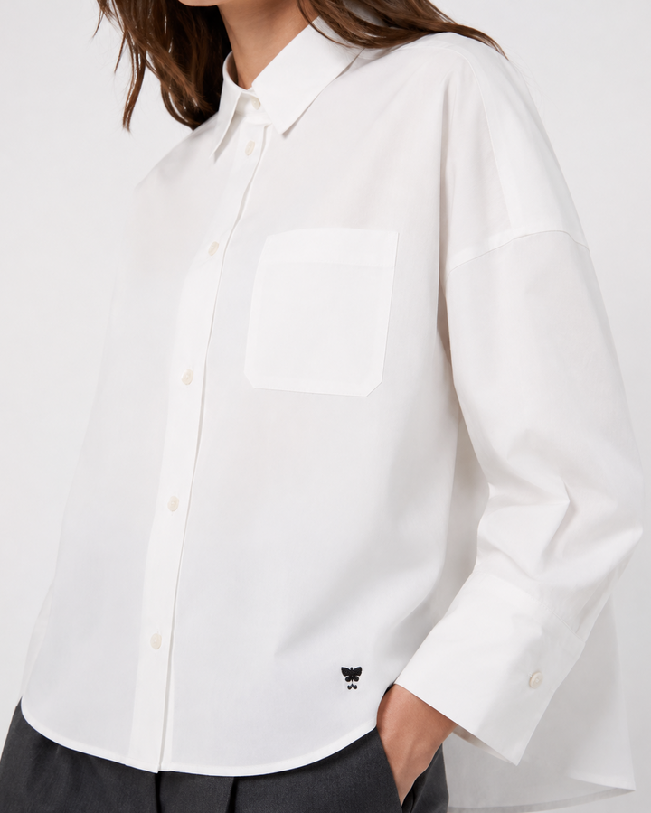 Camicia boxy in popeline  di cotone