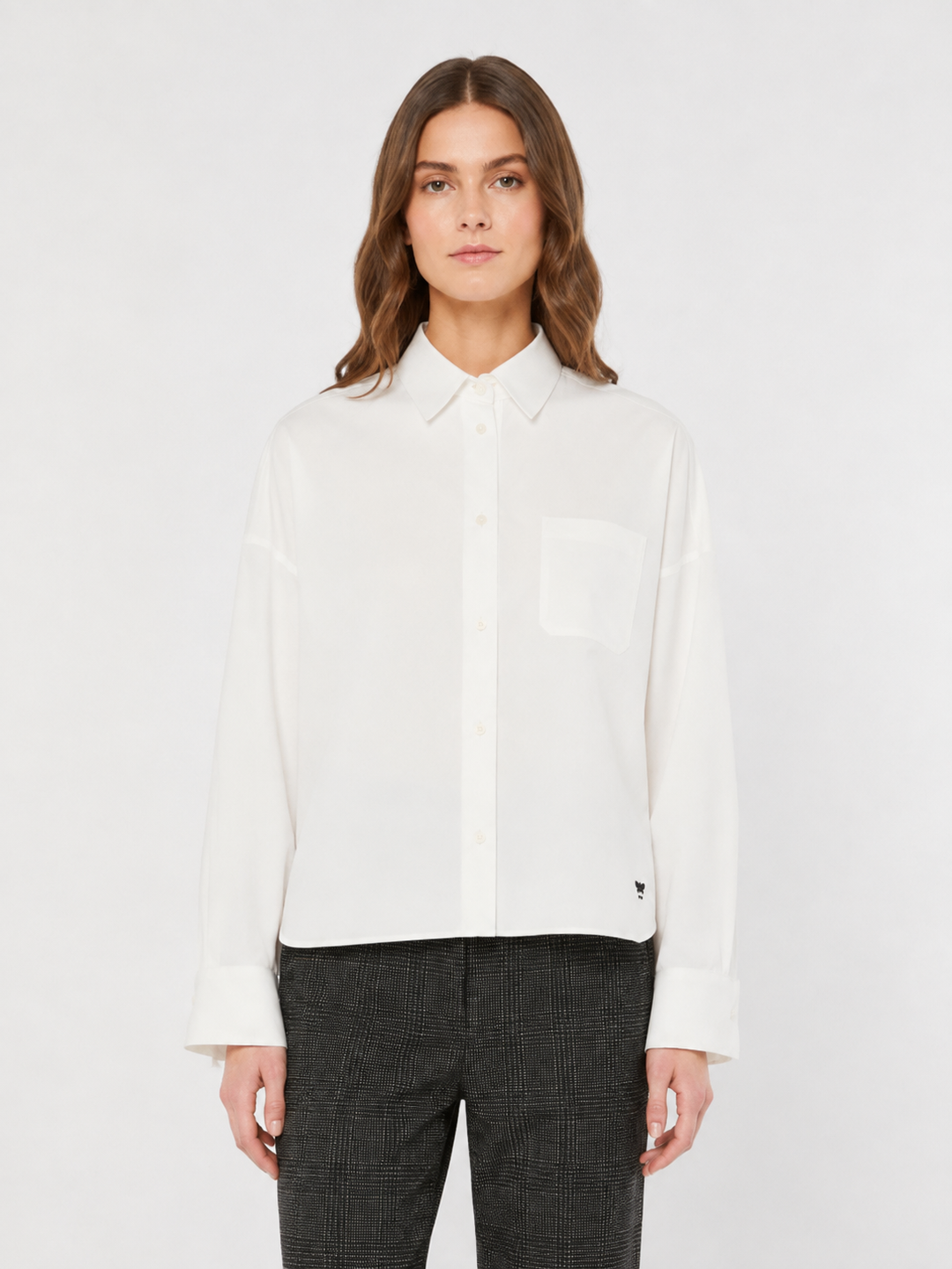 Camicia boxy in popeline  di cotone