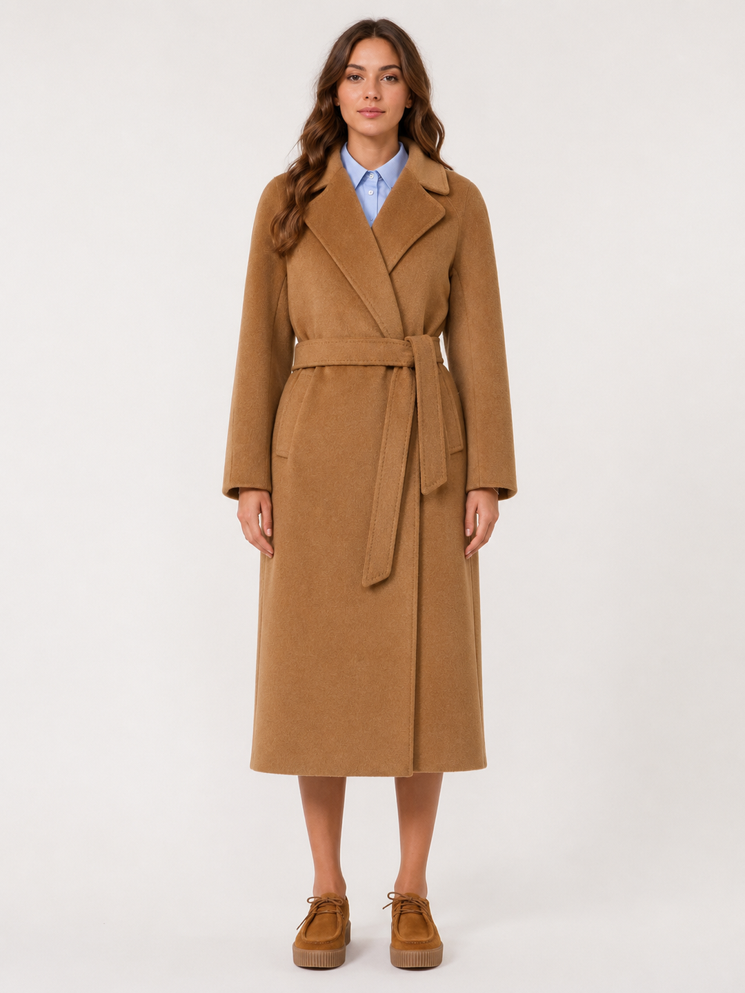 Cappotto Cammello con Cintura