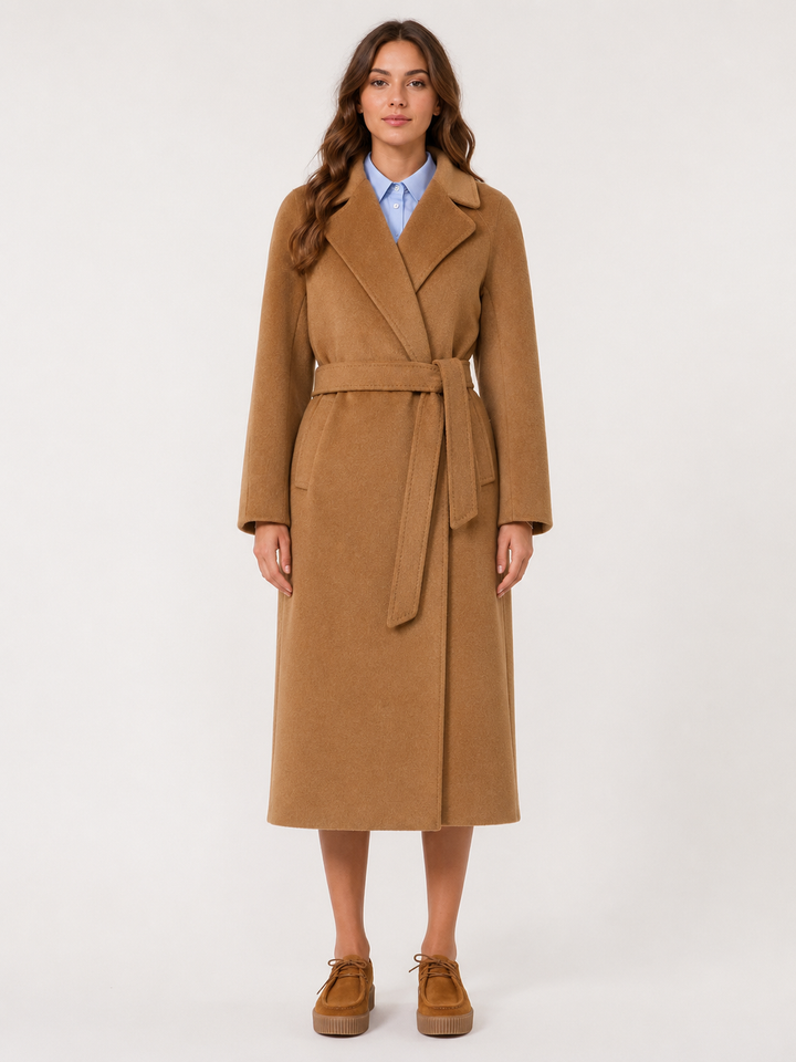 Cappotto Cammello con Cintura