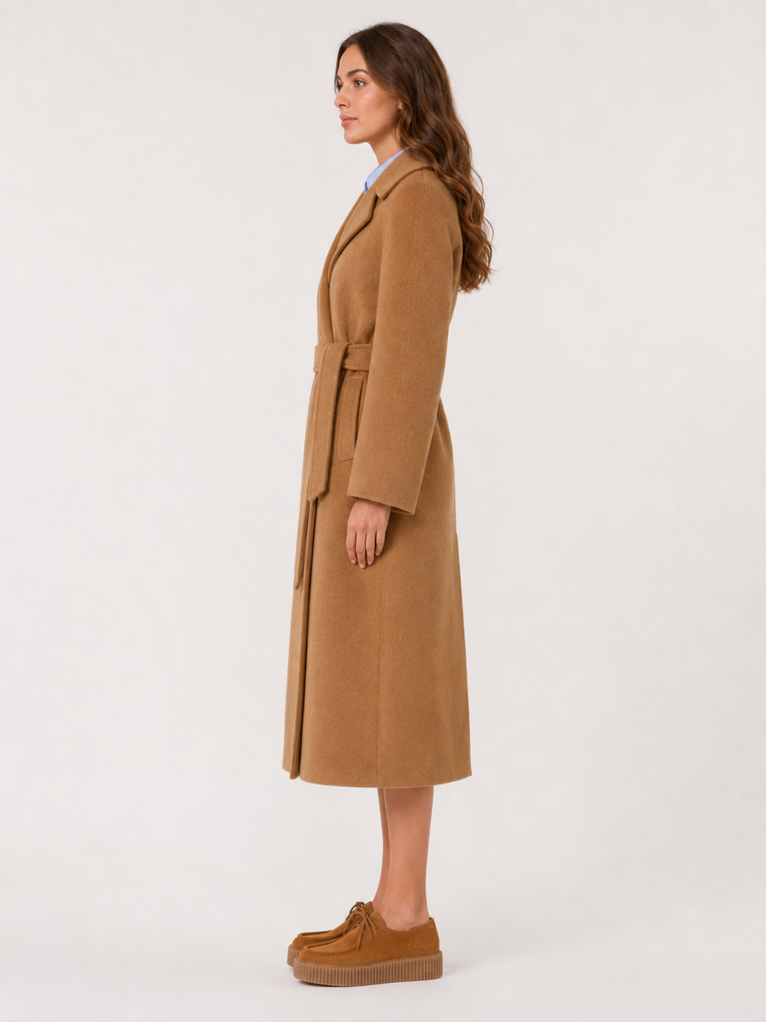 Cappotto Cammello con Cintura