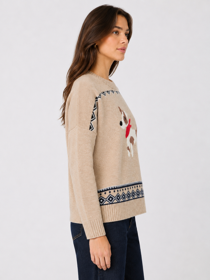 Maglia in lana vergine con motivo jacquard